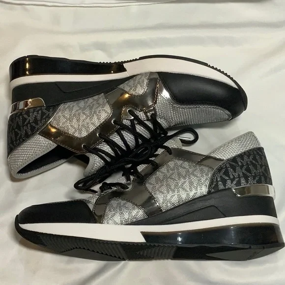 MICHAEL Michael Kors Shoes Michael Kors Wedge Sneakers Silver